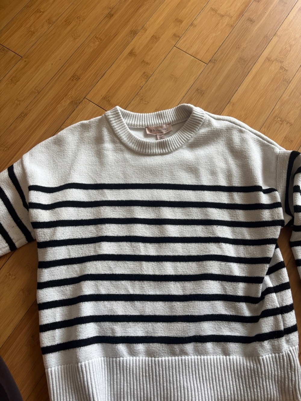 Philosophy Soft Cream Ribbed Neck Sweater - Picture 4 of 4